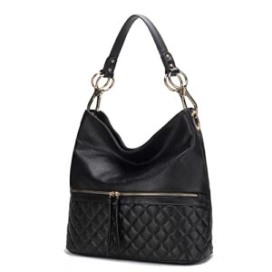 mkf collection shoulder bag for women, vegan leather fashion handbag hobo purse