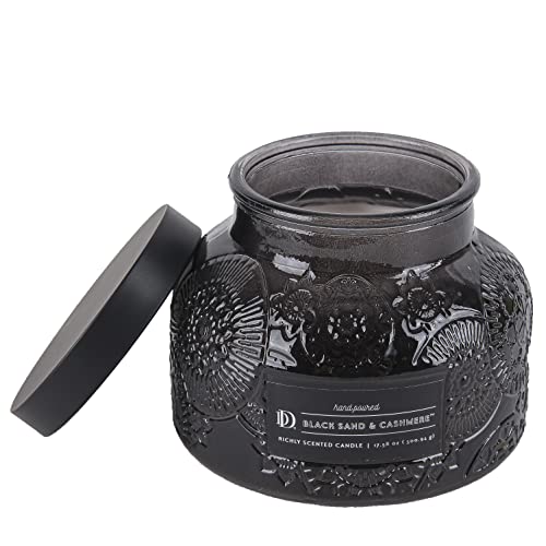 Black Sand & Cashmere Embossed Jar Candle
