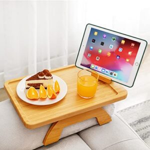 sinwant couch arm tray table sofa arm clip table,sofa armrest tray table suitable for home drinks/eat/fruit,sofa tray table for couch with phone hoder cup holder