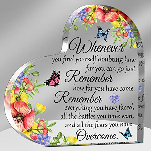 2023 Graduation Inspirational Acrylic Gifts for Women Heart Gifts Class of 2023 Graduation Gifts University College Middle High School Graduate Souvenir for Students Brave Acrylic Gifts (Butterfly)