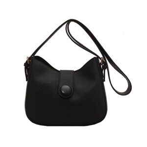crossbody bags for women girl, large tote bags fashion shoulder hobo bag, leather crossbody bucket purse cell phone handbags (black)