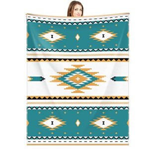 aztec throw blanket gift 60 x 50 inches flannel bohemian gift warm navajo blanket tribal blanket western cover for camping bedding outdoor couch sofa office