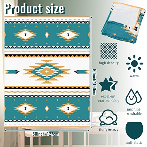 Aztec Throw Blanket Gift 60 x 50 Inches Flannel Bohemian Gift Warm Navajo Blanket Tribal Blanket Western Cover for Camping Bedding Outdoor Couch Sofa Office