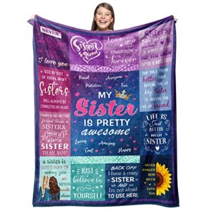 gevuto sisters gifts from sister blankets, graduation gifts for sister throw 50″ x 60″, sister birthday gifts from sister, soul sister gifts, birthday gifts for sister, sister gifts to my bestie