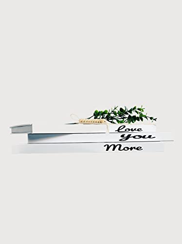Product Kove Decorative Books for Home Decor - White Blank Books for Bookshelf, Display, Coffee Table Decor, Home Living Room Accessories - Includes Leaf, Wood Beads, Jute - Set of 3 (White)