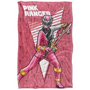 Power Rangers: Dino Fury Blanket, 36"x58" Pink Ranger Character Silky Touch Super Soft Throw Blanket