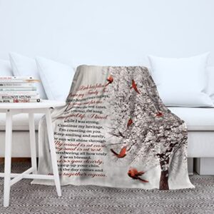 Memorial Blanket| A Limb Has Fallen from Family Tree| Cardinal Remembrance Blanket, Sympathy Memorial Gift for Loss of Father, Mother, Husband in Heaven, in Loving Memory| N2764 (Sherpa, 60x50 inch)