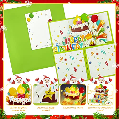 DTESL birthday card 3D Pop Up with Light and Music, birthday cards for women, Handmade Birthday Greeting Cards in a Box, Press the power button to play: plays hit song 'Happy Birthday'