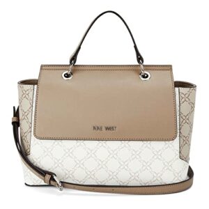 nine west hewes top-handle shoulder bag white logo multi one size