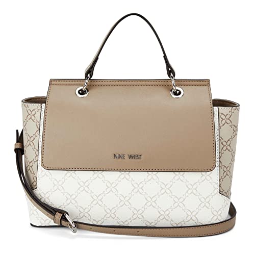 NINE WEST Hewes Top-Handle Shoulder Bag White Logo Multi One Size