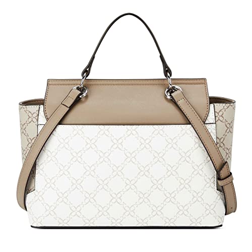 NINE WEST Hewes Top-Handle Shoulder Bag White Logo Multi One Size