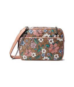 nine west georgi mini convertible camera crossbody magnolia logo floral one size