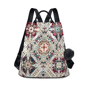 mcyhzjd backpack purse, mandala boho chic anti-theft casual college school ladies fashion shoulder bag