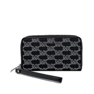 Michael Kors Jet Set Travel Large Phone Case Wristlet Wallet MK Black Multi