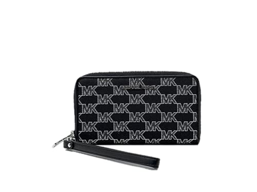 Michael Kors Jet Set Travel Large Phone Case Wristlet Wallet MK Black Multi