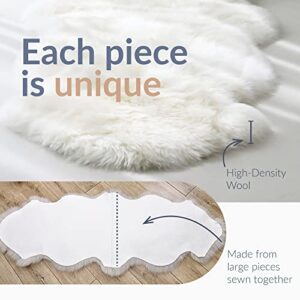 Sheepskin Ranch Real Long Wool Sheepskin Rug for Natural Home Decor, 6 x 2 Feet (Double)