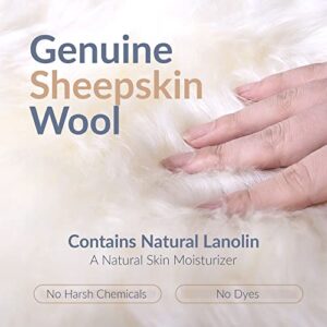 Sheepskin Ranch Real Long Wool Sheepskin Rug for Natural Home Decor, 6 x 2 Feet (Double)