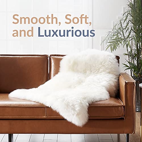 Sheepskin Ranch Real Long Wool Sheepskin Rug for Natural Home Decor, 6 x 2 Feet (Double)