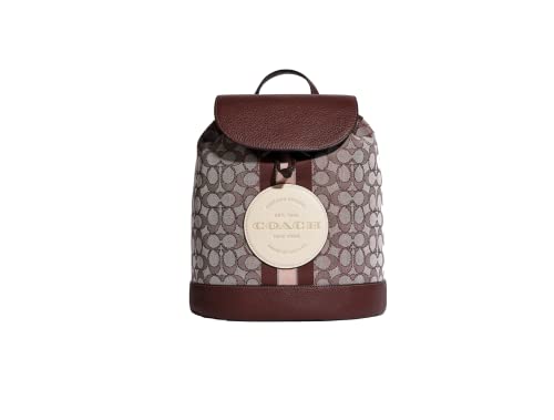 COACH Dempsey Drawstring Backpack In Signature Jacquard Patch And Stripe (IM/Wine Multi)