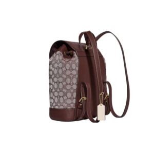 COACH Dempsey Drawstring Backpack In Signature Jacquard Patch And Stripe (IM/Wine Multi)