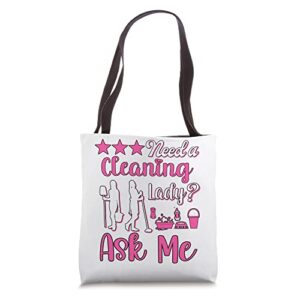 housekeeper maid service household need a cleaning lady tote bag
