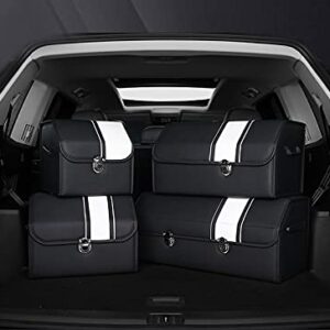 WDBBY Collapsible Car Trunk Storage Bag Organizer with Lid Portable Car Storage Stowing Tidying PU Leather Auto Trunk Box Organizer (Size : 55CM)