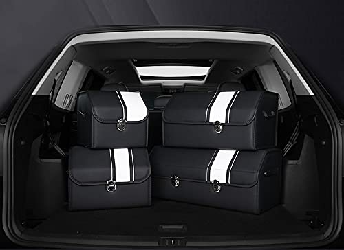 WDBBY Collapsible Car Trunk Storage Bag Organizer with Lid Portable Car Storage Stowing Tidying PU Leather Auto Trunk Box Organizer (Size : 55CM)