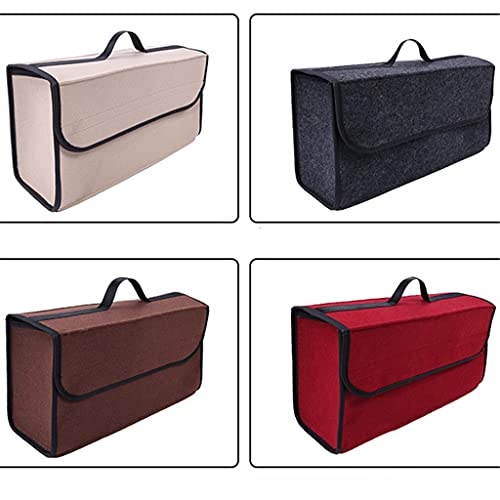 WDBBY Felt Cloth Car Trunk Organizer Portable Foldable Storage Box Case Auto Interior Stowing Tidying Container Bags (Color : OneColor)