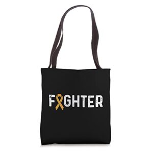 appendix cancer awareness amber ribbon fighter tote bag