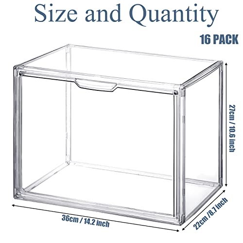 Acrylic Display Case Clear Plastic Purse and Handbag Storage Organizer for Closet, Stackable Acrylic Storage Boxes with Magnetic Door for Collectibles Shoes Wallet Cosmetic Book Toys Display (8 Pack)