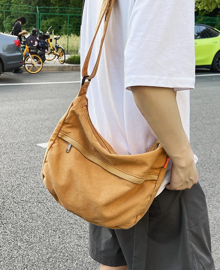 Messenger Bag for Men Women Large Capacity Crossbody Bag Canvas Tote Bag Shoulder Bag Satchel Hobo for School Work