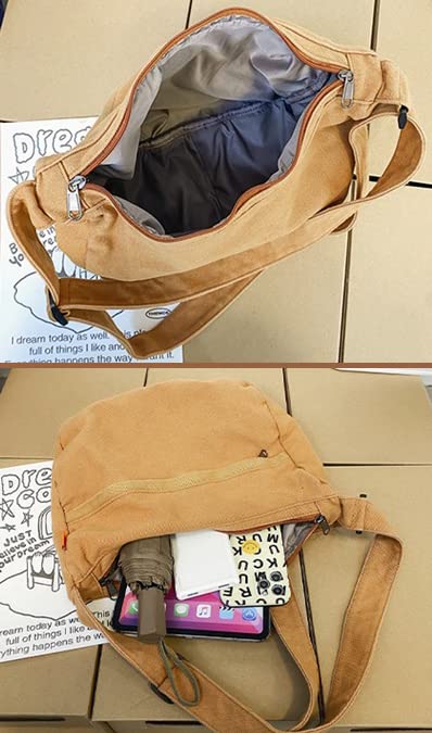 Messenger Bag for Men Women Large Capacity Crossbody Bag Canvas Tote Bag Shoulder Bag Satchel Hobo for School Work