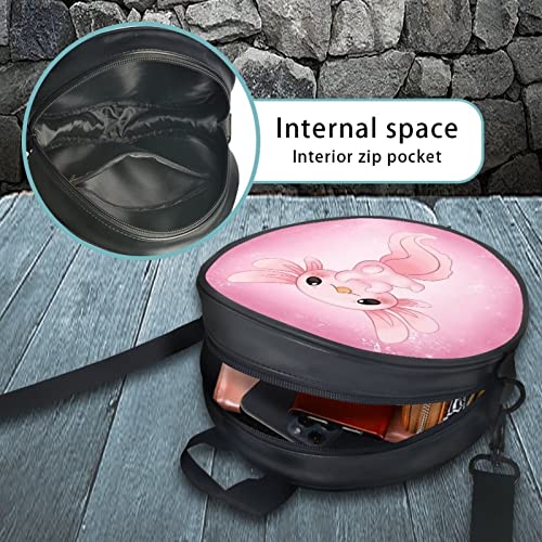 Upetstory Cute Axolotl Purse Small Crossbody Shoulder Bag Round Circle Bags Mini Backpack Purses Clutch Handbag for Women Teen Girls Travel Holiday Picnic Hiking Cycling