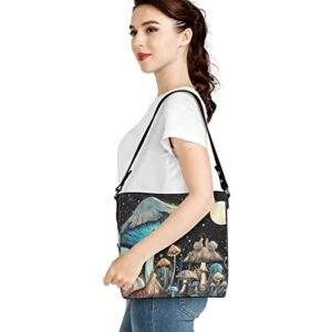 WELLFLYHOM Mushroom Snails Bucket Bag for Women Crossbody Bag PU Leather Messenger Purse Trendy Shoulder Handbag Clutch Tote Bag with Inner Pockets Work Hobo Bag Satchel