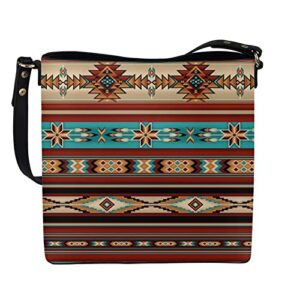 wellflyhom southwest aztec bucket bag purse for women trendy crossbody bag western ethnic tribal baja shoulder handbag with 3 inner pockets clutch tote bag travel wallet women work satchel