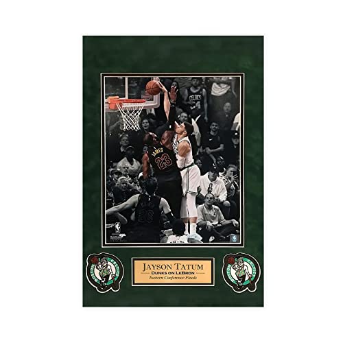 ZBOYZ Jayson Tatum Basketball Posters for Wall Dunk Poster for Boys Bedroom Painting Wall Decor Unframe-style 12x18inch(30x45cm)