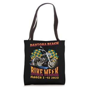 2023 DAYTONA BEACH BIKE WEEK RALLY FLAGS WITH FRONT ART Tote Bag