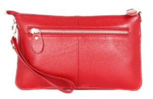 women’s genuine real leather shoulder sling crossbody bag purse with adjustable shoulder strap rear back zipper (wine red)