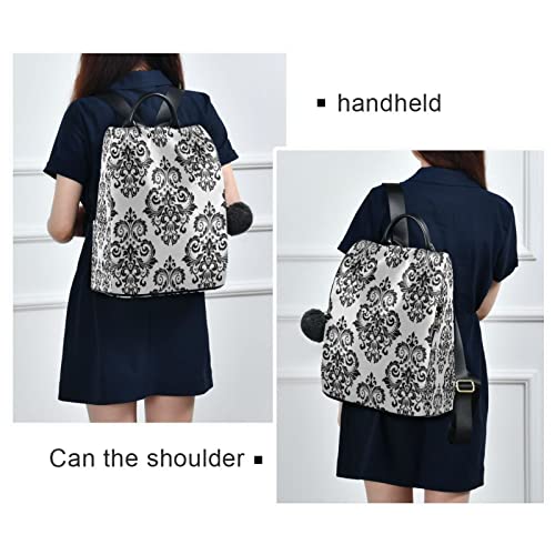 SLHFPX Floral Damask Backpack Purse For Women Anti Theft Fashion Back Pack Shoulder Bag Multipurpose Pockets