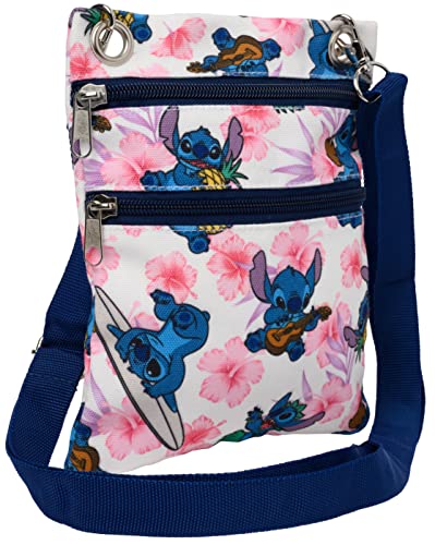 Disney Passport Crossbody Bag Stitch All Over Print (Blue Pink)