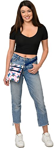 Disney Passport Crossbody Bag Stitch All Over Print (Blue Pink)