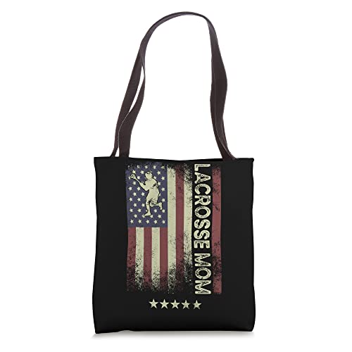 USA American Flag - Lacrosse Mom Tote Bag