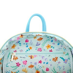 Loungefly Disney The Little Mermaid, Princess Stories Series Ariel Mini Backpack, Flounder Sebastian