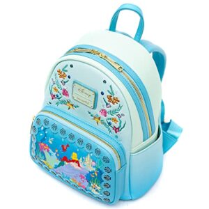 Loungefly Disney The Little Mermaid, Princess Stories Series Ariel Mini Backpack, Flounder Sebastian