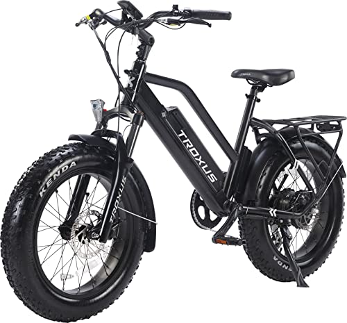 TROXUS Fat Tire Electric Bike for Adults,750W Hub Motor 48V 12.8Ah Battery, 20" x 4'' Fat Tire Ebike for Adult, Step-Thru Electric Bicycle with Shimano 7-Speed