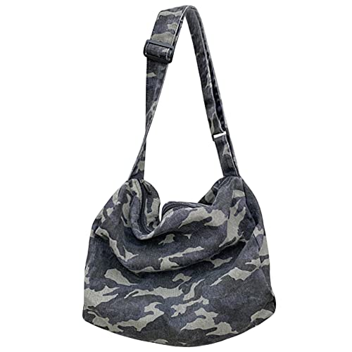 Canvas Messenger Bag Large Hobo Crossbody Bag Canvas Shoulder Tote Bag Hobo Messenger Handbag for Women and Men