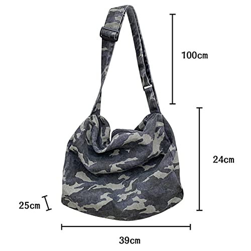 Canvas Messenger Bag Large Hobo Crossbody Bag Canvas Shoulder Tote Bag Hobo Messenger Handbag for Women and Men