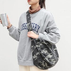 Canvas Messenger Bag Large Hobo Crossbody Bag Canvas Shoulder Tote Bag Hobo Messenger Handbag for Women and Men