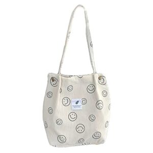 vxz corduroy tote bag cute canvas bag for school tote bag aesthetic bag for teen girls women retro handbag bag