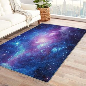 galaxy area rugs 4×6 ft for bedroom living room – fantasy starry sky carpet for kids boys room decor, outer space printed floor rug for home decorative, soft & non-slip & washable indoor mat